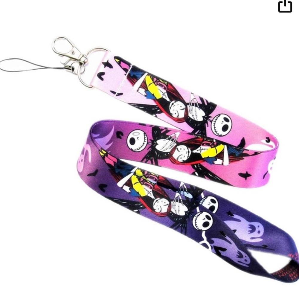 Nightmare before Christmas lanyard. Jack & Sally Skellington